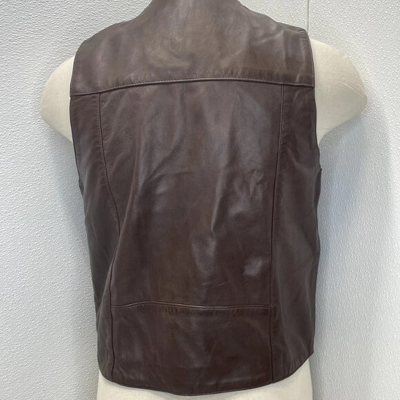 Milwaukee Men's Western‑Style V‑Neck Motorcycle Rider Vest – Brown – Size L - Picture 2 of 7